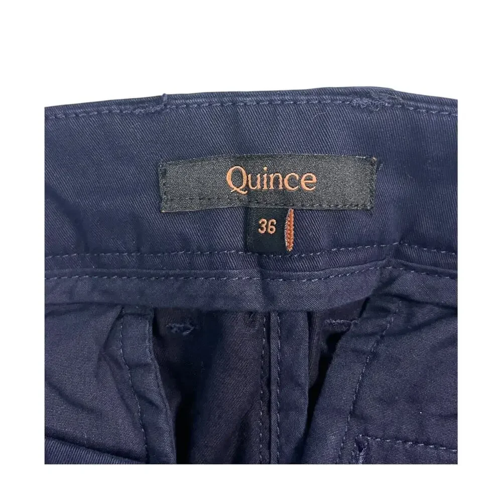 Quince Classic Stretch Chino Shorts Mens 36 Blue Flat Front 7 Inch Casual Cotton